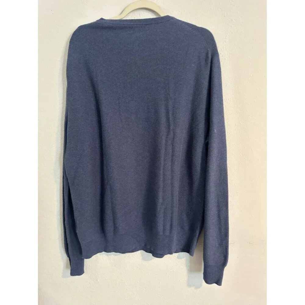 J.Crew Cotton Sweater Men Large Blue Crewneck Knit Casual Minimalist Classic